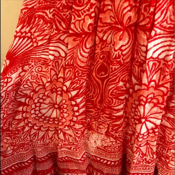 Free People Red White Myna Split  V-Neck Open Tie Back Tank Top - Picture 5 of 11